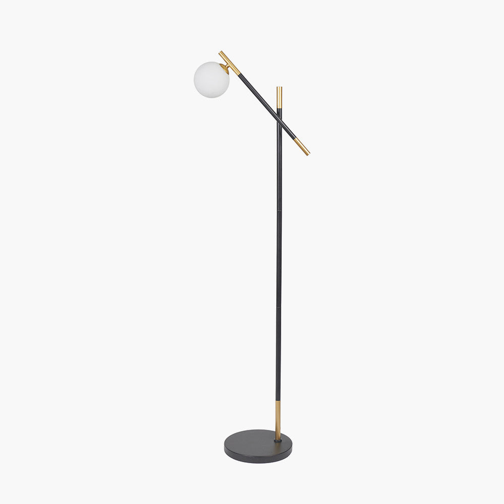 Wanda White Orb & Black Metal Floor Lamp